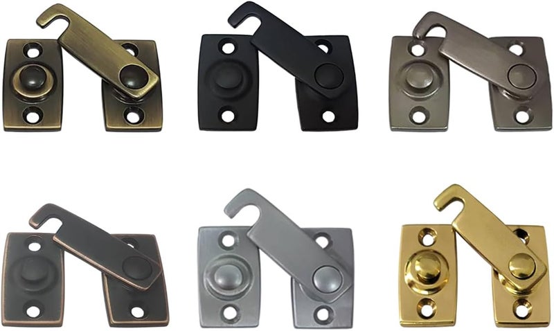 QCAA Solid Brass Shutter Bar/Door Latch, 7/8" x 2-3/32", Polish Brass, 2 Pack, Made in Taiwan - Image 1